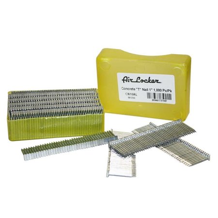 AIR LOCKER Collated T-Nail, 1 in L, 14 ga, Galvanized, 1000 PK CN10AL